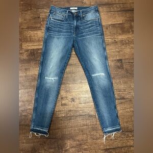 Madewell Distressed Blue Skinny Jeans